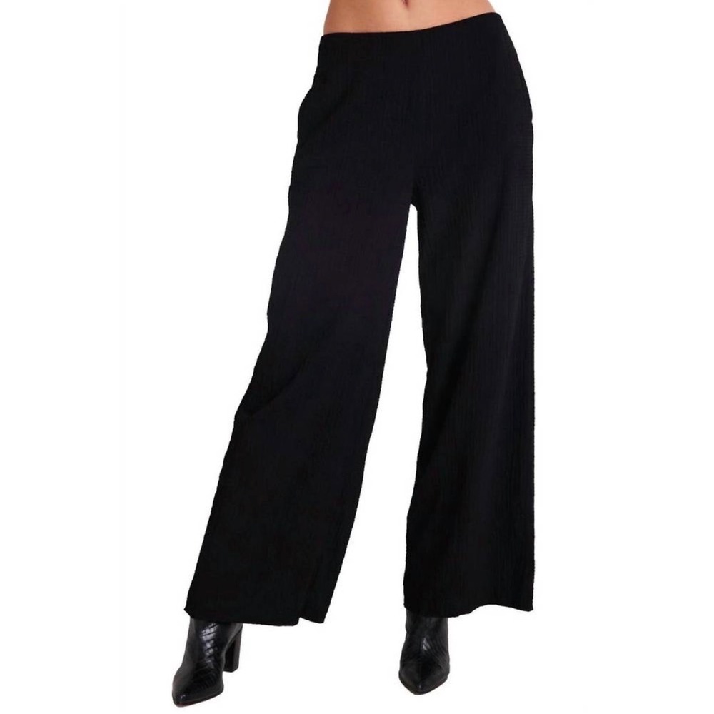 Bella Dahl Clean Wide Leg Pant in Black Size‎ Small Minimalist Casual Essential